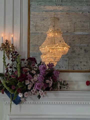 Chandelier at the mason wedding venue in dallas tx