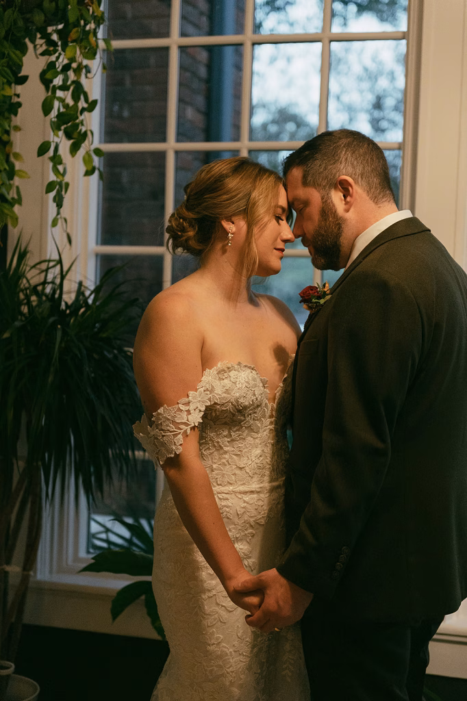 bride and groom at wedding in Lockhart tx